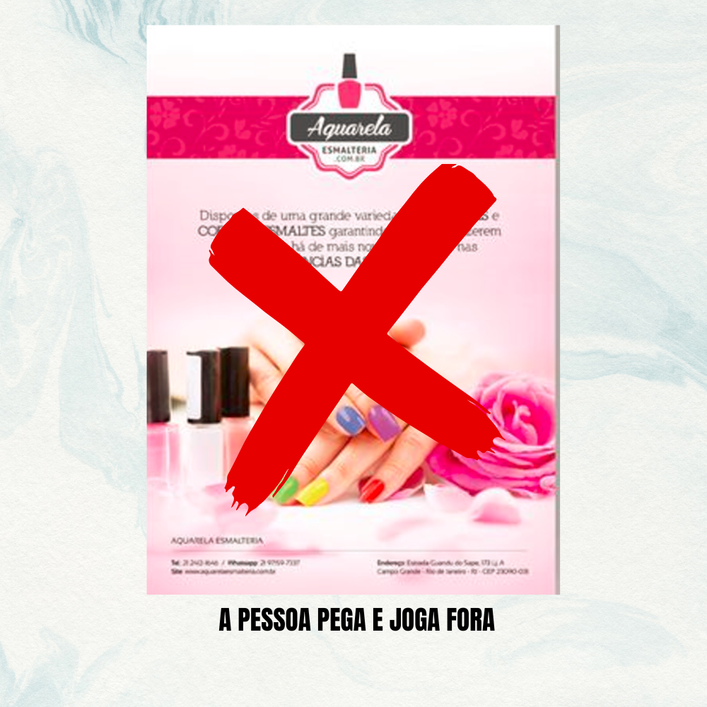 Panfleto tradicional sendo jogado fora